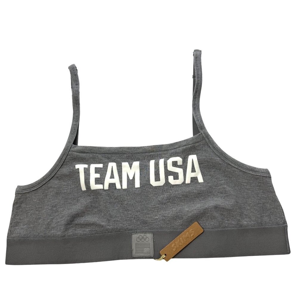 SKIMS Soft Lounge Bralette Team USA Heather Gray 3X